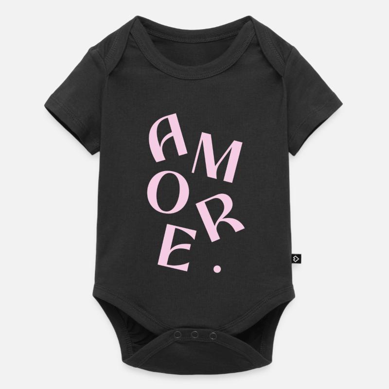 Fragment de la typographie Amore Pink - Body à manches courtes Premium Bébé - noir