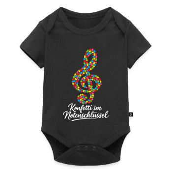 clef confetti in the heart - Baby Premium short-sleeve bodysuit - black - Front