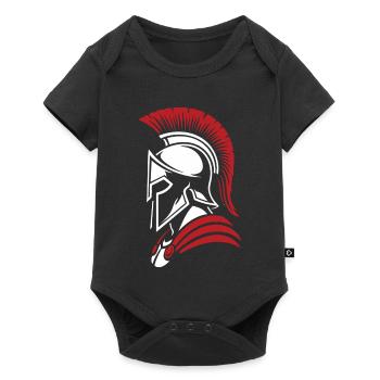 Spartan Noble Warrior Logo Mascot Portrait - Baby Premium short-sleeve bodysuit - black - Front