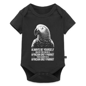 Grey Parrot Sayings Funny Grey Parrot Gift - Baby Premium short-sleeve bodysuit - black - Front