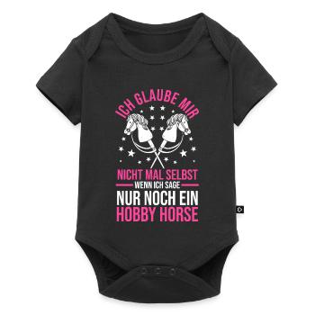 Steckenpferd Hobbyhorse Hobby Horsing - Baby Premium Kurzarmbody - Schwarz - Vorne
