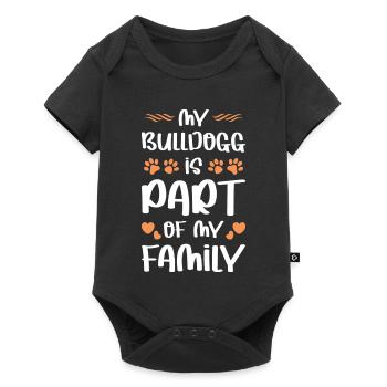 Mon bouledogue fait partie de ma famille - Body à manches courtes Premium Bébé - noir - Devant