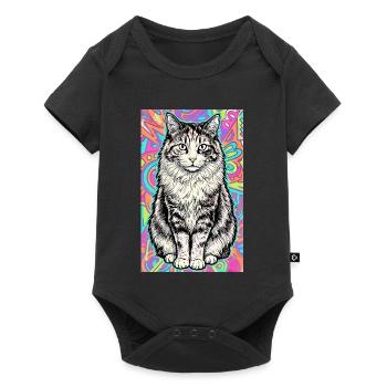 chat - Body à manches courtes Premium Bébé - noir - Devant
