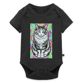 chat - Body à manches courtes Premium Bébé - noir - Devant