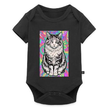 chat - Body à manches courtes Premium Bébé - noir - Devant