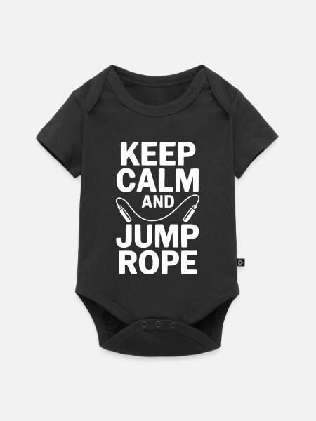 Bleib ruhig und springe Seil - Baby Premium Kurzarmbody - Schwarz