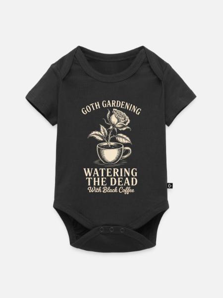 Gotische Garten-Kaffeekunst - Baby Premium Kurzarmbody - Schwarz