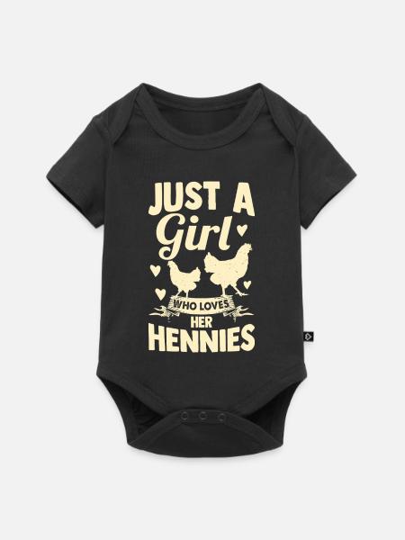 Farmer Rooster Flock Poultry Chicken - Baby Premium Kurzarmbody - Schwarz