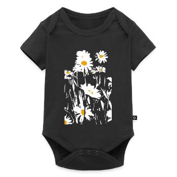 DAISIES - Baby Premium short-sleeve bodysuit - black - Front