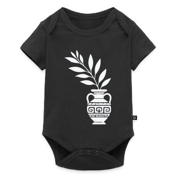 Antike Vase mit Blattzweigen - Baby Premium Kurzarmbody - Schwarz - Vorne