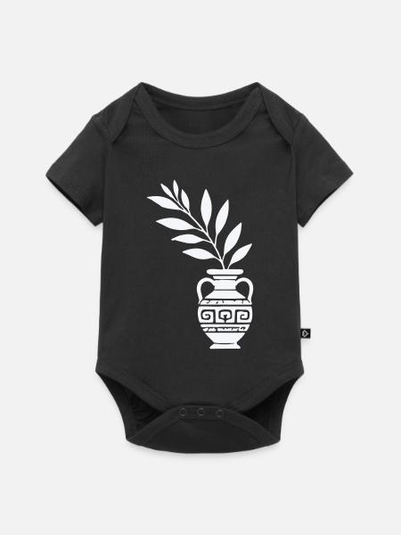 Antike Vase mit Blattzweigen - Baby Premium Kurzarmbody - Schwarz