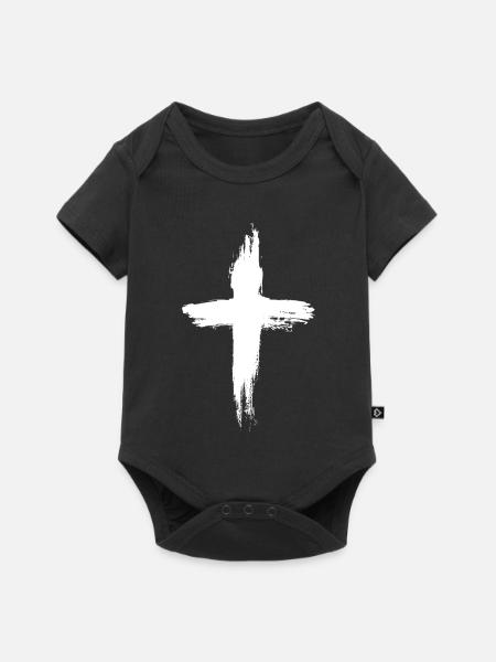 Christen Kreuz - Baby Premium Kurzarmbody - Schwarz