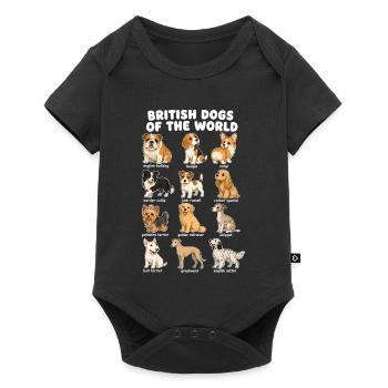  Britische Hunderassen-diagramm Niedliche - Baby Premium Kurzarmbody - Schwarz - Vorne