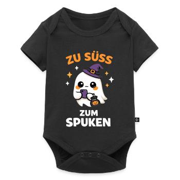 Zu süß zum Spuken – Kawaii-Geist mit Hexenhut - Baby Premium Kurzarmbody - Schwarz - Vorne