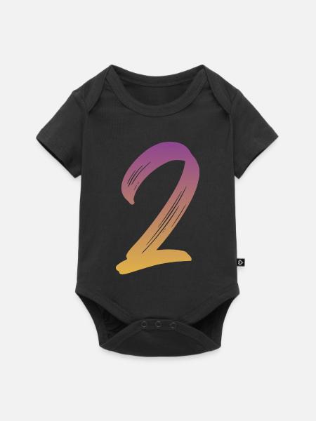 2 - Baby Premium Kurzarmbody - Schwarz