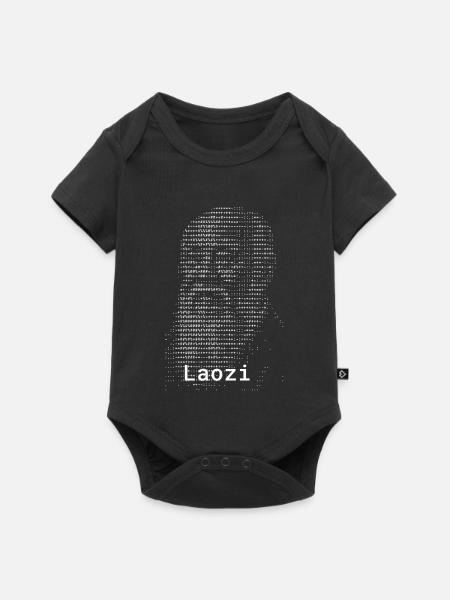 Laozi ASCII Kunstporträt - Baby Premium Kurzarmbody - Schwarz