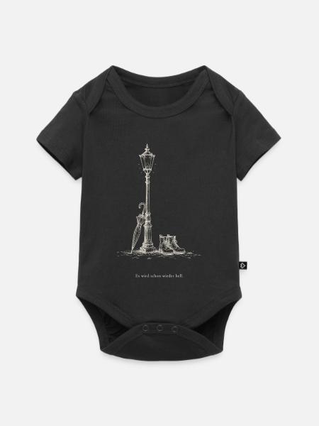 Straßenlaterne Morgendämmerung - Baby Premium Kurzarmbody - Schwarz