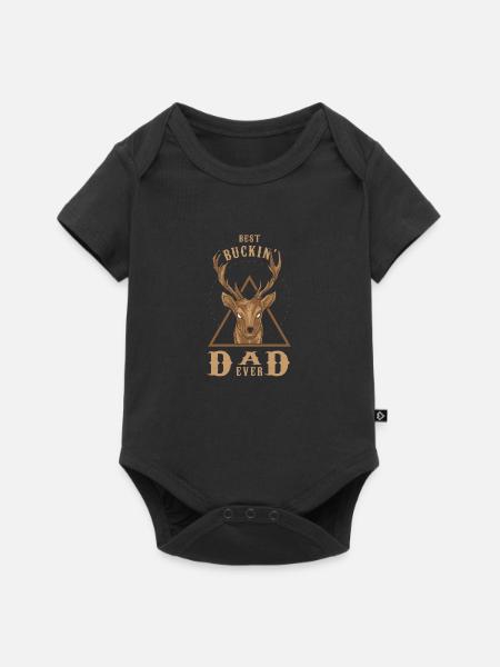 Bester jagender Papa - Premium kortærmet baby-body - sort