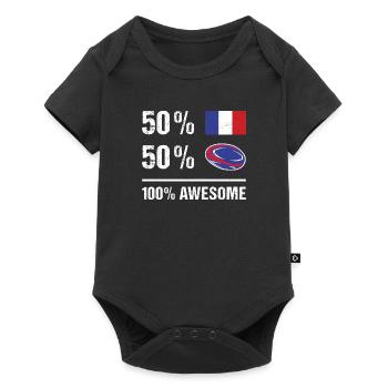 50% France 50% Rugby 100% Awesome France Rugby - Baby Premium short-sleeve bodysuit - black - Front