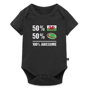 50% Wales 50% Rugby 100% Awesome Wales Rugby - Baby Premium short-sleeve bodysuit - black - Front