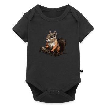 Squirrels Forest Tree Squirrels Squirrels - Baby Premium short-sleeve bodysuit - black - Front