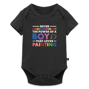 Painter Never Underestimate The Power Of A Boy - Baby Premium short-sleeve bodysuit - black - Front