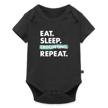 Crocheteur Eat Sleep Crochet - Body à manches courtes Premium Bébé - noir - Devant
