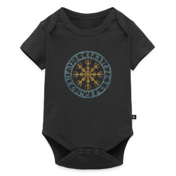 Vintage Helmet of Awe Viking Symbol Runes - Baby Premium short-sleeve bodysuit - black - Front