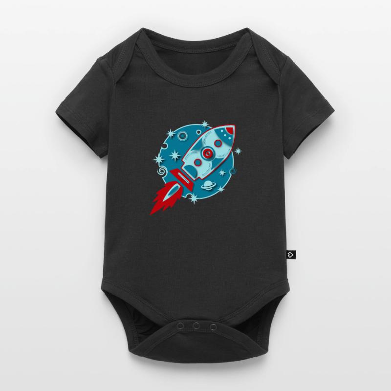 Retro Rocket Planet Space Space Sci-fi Baby Premium short-sleeve bodysuit