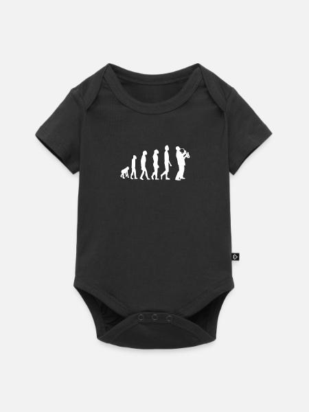 Saxophon Saxophonist Evolution - Baby Premium Kurzarmbody - Schwarz