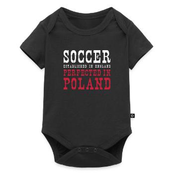 Poland Soccer Polish Football Polska Futbol - Baby Premium Kurzarmbody - Schwarz - Vorne