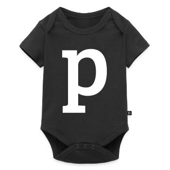 Letter p "p" white - Baby Premium short-sleeve bodysuit - black - Front