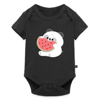 Panda Pastèque - Body à manches courtes Premium Bébé - noir - Devant