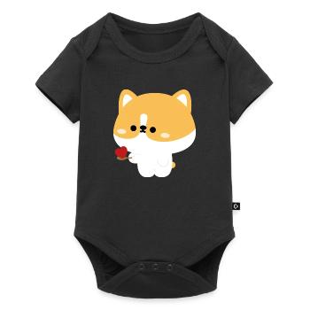Corgi Feeding Love - Baby Premium short-sleeve bodysuit - black - Front