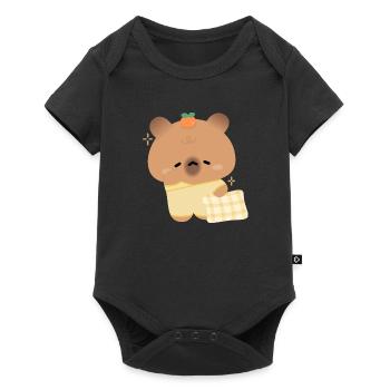 Capybara endormi - Body à manches courtes Premium Bébé - noir - Devant