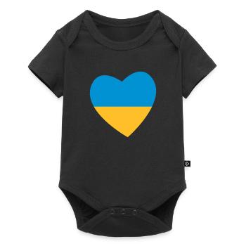 Heart Ukraine - Baby Premium short-sleeve bodysuit - black - Front