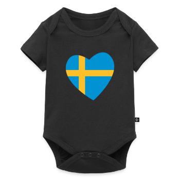 Coeur Suède - Body à manches courtes Premium Bébé - noir - Devant