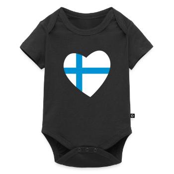 Coeur finlande - Body à manches courtes Premium Bébé - noir - Devant