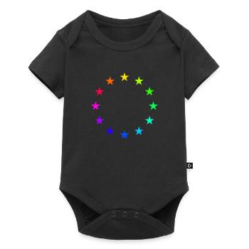 colorful stars of the europe flag - Baby Premium short-sleeve bodysuit - black - Front