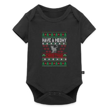 Meowy Christmas Christmas cat lover - Baby Premium short-sleeve bodysuit - black - Front