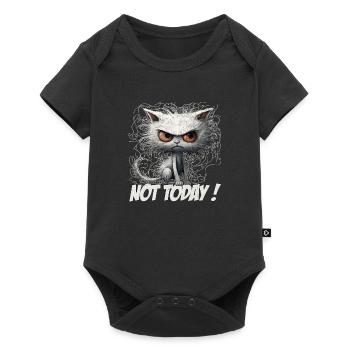 Funny Cat Design - Not Today Cat Lover - Baby Premium short-sleeve bodysuit - black - Front