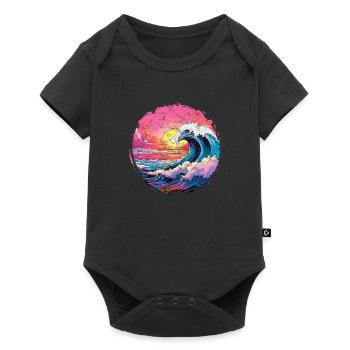 Sea, Wave, Sunset, Sun, Beach Summer - Baby Premium short-sleeve bodysuit - black - Front