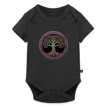 Yggdrasil, arbre de vie, symbole celtique - Body à manches courtes Premium Bébé - noir - Devant