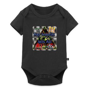 Rap braucht kein Abi - Club WoW - Baby Premium Kurzarmbody - Schwarz - Vorne