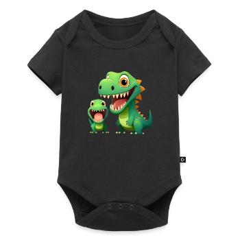 Dinosaur Baby Tyrannosaurus Two Dino T-Rex - Baby Premium short-sleeve bodysuit - black - Front