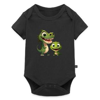 Dinosaur Baby Tyrannosaurus Two Dino T-Rex - Baby Premium short-sleeve bodysuit - black - Front