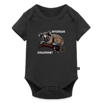 lemur Lemur Katta Madagaskar Offizielles Schlafshi - Baby Premium Kurzarmbody - Schwarz - Vorne