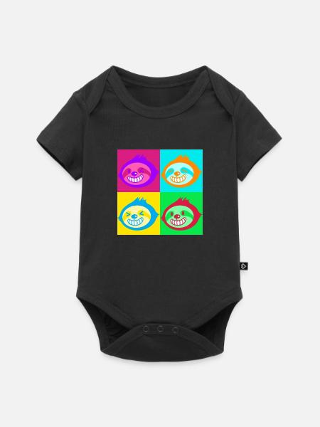 Paresseux Pop-Art Portrait - Body à manches courtes Premium Bébé - noir