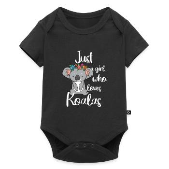 Juste une fille qui aime les koalas sombres - Body à manches courtes Premium Bébé - noir - Devant