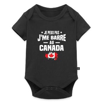 Je peux pas, j'me barre au canada - Body à manches courtes Premium Bébé - noir - Devant